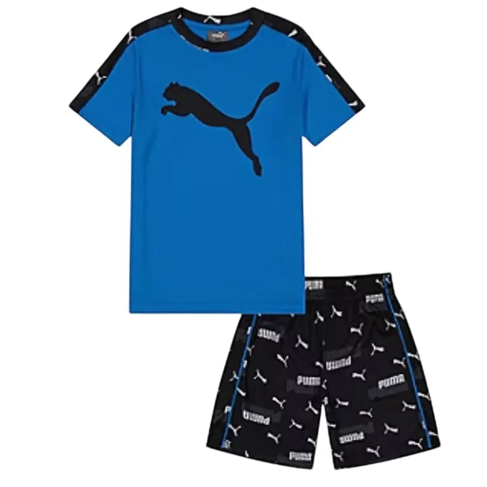 PUMA Little Boys 2-pieces blue black Short Set Size 4T